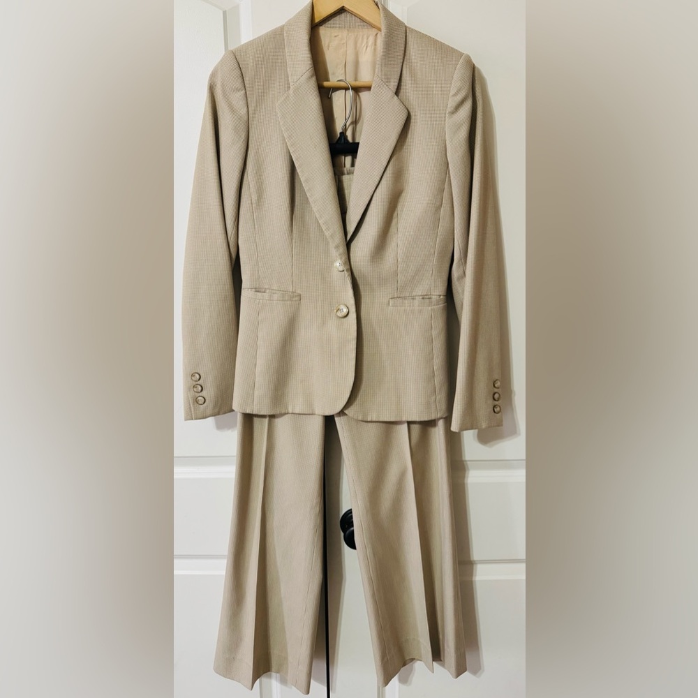 Classic Tan Blazer and Pants Suit